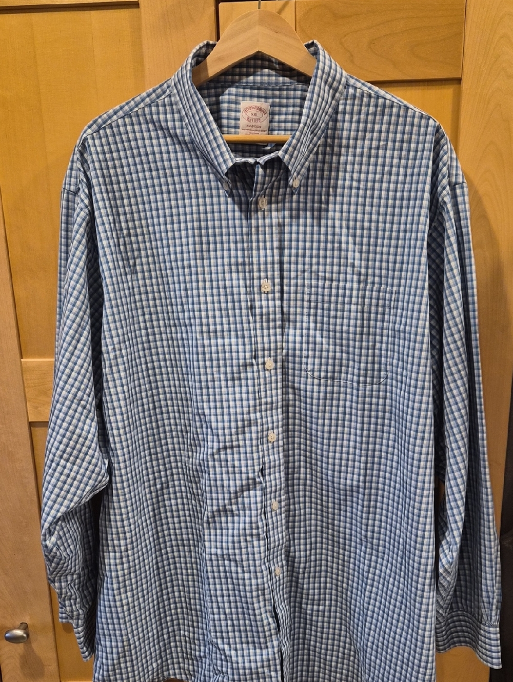 Brooks Brothers Blue and White Gingham Button-Down Shirt